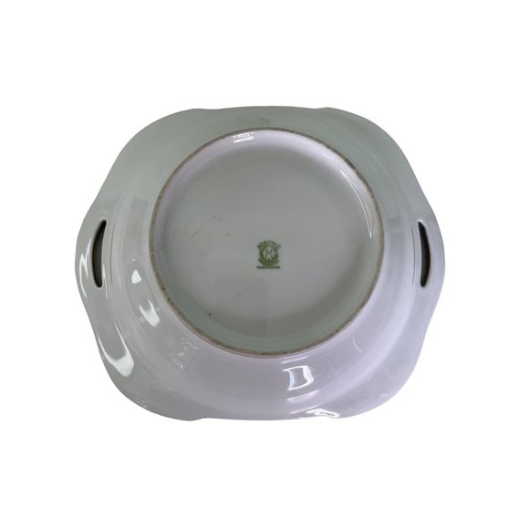 Antique Bowl Noritake Lusterware Octagonal Cut Out Tabs Art Deco Floral 9" x 2" - Picture 6 of 6